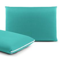 Kit Capa Protetora de Travesseiro 2 Peças - Fronha em Malha Gel (Helanca) 50cm x 70cm com Zíper