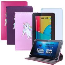 Kit Capa Protetora Giratória Personalizada + Película p/ Tab M7 Wi-Fi