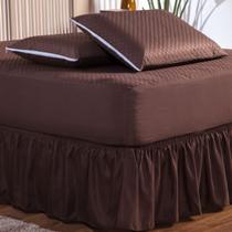 Kit Capa Protetora Impermeável King Size + 2 Capas Impermeável para Travesseiro + Saia Box Elasticada