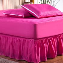 Kit Capa Protetora Impermeável Queen Size + 2 Capas Impermeável para Travesseiro + Saia Box Elasticada