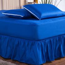 Kit Capa Protetora Impermeável Queen Size + 2 Capas Impermeável para Travesseiro + Saia Box Elasticada
