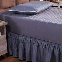 Kit Capa Protetora Impermeável Solteiro + 1 Capa Impermeável para Travesseiro + Saia Box Elasticada