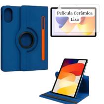 Kit Capa Protetora + Película Para Tablet Xiaomi Poco Pad 12.1 Polegadas - Azul Marinho