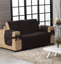 Kit Capa Protetora Pra Sofa Matelado Com Laço 2 Lugares Menor Preço Marrom