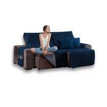 Kit Capa Protetora Sofá Retrátil 2,40M Shield Dupla Face +