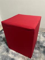 Kit capa Puff Banquinho Decorativo Linho Luxo Pés Maciça - Várias Cores