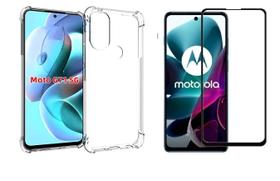 Kit Capa Reforçada Antishock Tpu Premium Compatível Motorola Moto G200 5G + Película De Vidro 3D 5D 9D