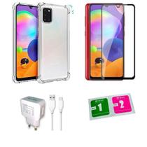 Kit Capa Reforçada Galaxy A31 + Pel 3D + Carregador Turbo