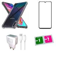 Kit Capa Reforçada Galaxy A70 + Pel 3D + Carregador Turbo