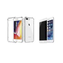 Kit Capa Reforçada + Película de Vidro Privacidade Branca 3D Compatível com Iphone 7/8 Plus