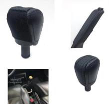 Kit Capa Revestimento em Couro Manopla Câmbio Manual e Alavanca Freio de Mão Nissan Tiida 08 à 13