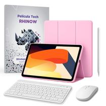 Kit Capa Rosa Slim para Xiaomi Redmi Pad SE 11": Película de vidro + Caneta Precision + Teclado + Mouse