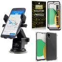 Kit Capa Samsung A03 Core + Suporte Veicular Ventosa Automático + Película Vidro 3d