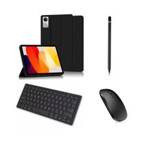 Kit Capa Smart + Caneta Ponta Fina + Teclado e Mouse Bluetooth Para Tablet Redmi SE