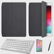 Kit Capa Smart Case compatível Galaxy Tab S7 fe SM-T735 12.4 /Can/Pel e Teclado Branco - Preto - worldwideecomm