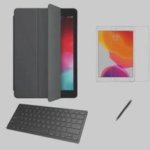 Kit Capa Smart Case compatível para iPad 7a Geração 10.2 /Can/Pel e Teclado - Preto