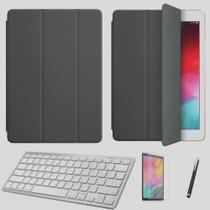 Kit Capa Smart Case Galaxy Tab S7 fe SM-T735 12.4 /Can/Pel e Teclado Branco - Preto