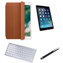 Kit Capa Smart Case iPad 8a Geração 10.2 /Can/Pel e Teclado Branco - Marrom