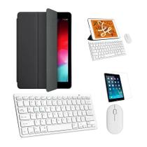 Kit Capa Smart Case Preto / Teclado e Mouse branco e Película para tablet 2019 7a Geração 10.2"