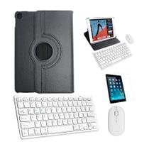 Kit Capa Smart Case Preto / Teclado e Mouse branco e Película para tablet 5 e 6 - 9,7"