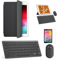 Kit Capa Smart Case Preto / Teclado e Mouse preto e Película para Galaxy Tab A T510/T515