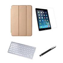 Kit Capa Smart Case tablet Air 4 10.9" /Can/Pel e Teclado Branco - Dourado