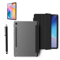 Kit Capa Smart Tablet Para Galaxy Tab S9 Plus 12.4 + Pelicula + Caneta (Traseira Transparente)
