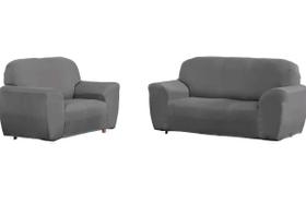 Kit capa sofá 2 e 3 lugares coladinha malha gel grossa