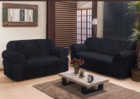 Kit capa sofá 2 e 3 lugares elasticada malha gel