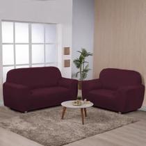 Kit Capa Sofa 2E3 Lugares Ibitex Malha Lisa Coladinha Cor