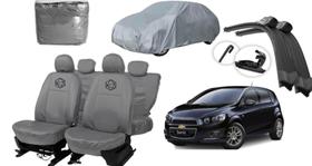 Kit capa Sonic couro cinza + proteção contra poeira UV Kit capa Sonic couro cinza + proteção contra poeira UV