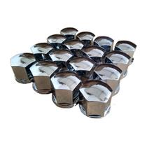 Kit Capa Tampa Parafuso Da Roda Cromada 17mm Universal 16 Pc