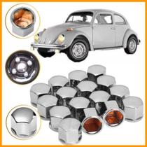 Kit Capa Tampa Parafuso de Roda Cromado 19 mm Universal para carro