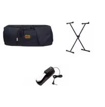 Kit Capa Teclado com Estante X e Pedal Sustain