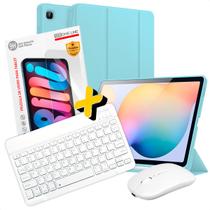 Kit Capa Teclado Mouse Branco Película para Galaxy Tab S6 Lite Suporte Caneta Smart 4x1