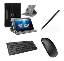 Kit Capa + Teclado + Mouse + Caneta P/ Tablet Galaxy S5e