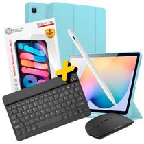 Kit Capa Teclado Mouse Preto Película + Caneta para Galaxy Tab S6 Lite Suporte Caneta Smart 4x1