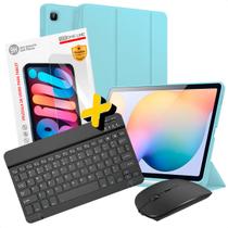 Kit Capa Teclado Mouse Preto Película para Galaxy Tab S6 Lite Suporte Caneta Smart 4x1