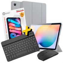 Kit Capa Teclado Mouse Preto Película para Galaxy Tab S6 Lite Suporte Caneta Smart 4x1