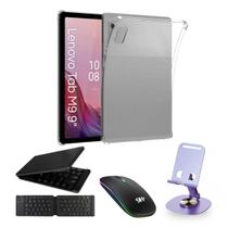 Kit Capa + Teclado Mouse + Suporte Para Lenovo Tab M9