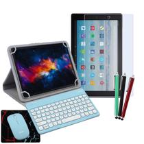 Kit Capa Teclado p/ Tablet Fire HD 10 Película de Hidrogel + Caneta Touch + Mouse Sem fio