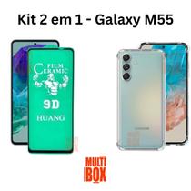 Kit Capa Transparente Anti Impacto para Samsung Galaxy M55 + Película Cerâmica