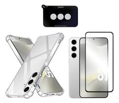Kit Capa Transparente Anti Impacto + Película 3D de Vidro 9H + Película Câmera para Samsung Galaxy S24 Plus Kit Capa Transparente Anti Impacto + Película 3D de Vidro 9H + Película Câmera para Samsung Galaxy S24 Plus