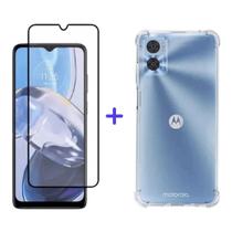 Kit Capa Transparente + Película 3D de Vidro Para Moto E22 Kit Capa Transparente + Película 3D de Vidro Para Moto E22