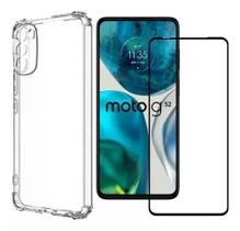 Kit Capa Transparente + Película 3D de Vidro para Motorola Moto G52 Kit Capa Transparente + Película 3D de Vidro para Motorola Moto G52