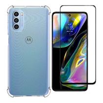 Kit Capa Transparente + Película 3D de Vidro para Motorola Moto G82