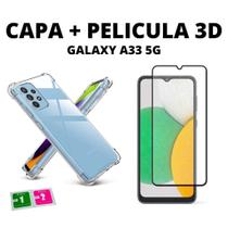 Kit Capa Transparente + Película 3D de Vidro para Samsung Galaxy A33