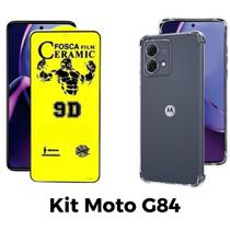 Kit Capa Transparente + Película Cerâmica Fosca para Motorola Moto G84 Kit Capa Transparente + Película Cerâmica Fosca para Motorola Moto G84