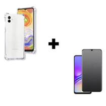 Kit Capa Transparente + Película de Cerâmica Fosca Privacidade Para Samsung Galaxy A05 - HUANG