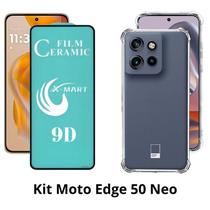 Kit Capa Transparente + Película de Cerâmica para Motorola Moto Edge 50 Neo Kit Capa Transparente + Película de Cerâmica para Motorola Moto Edge 50 Neo